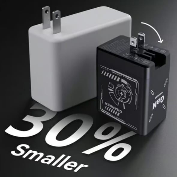 2-in-1 GaN PD3.0 Charger with Retractable Cables