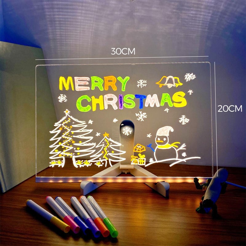 🎄 LED Note Board with Colored Pens
