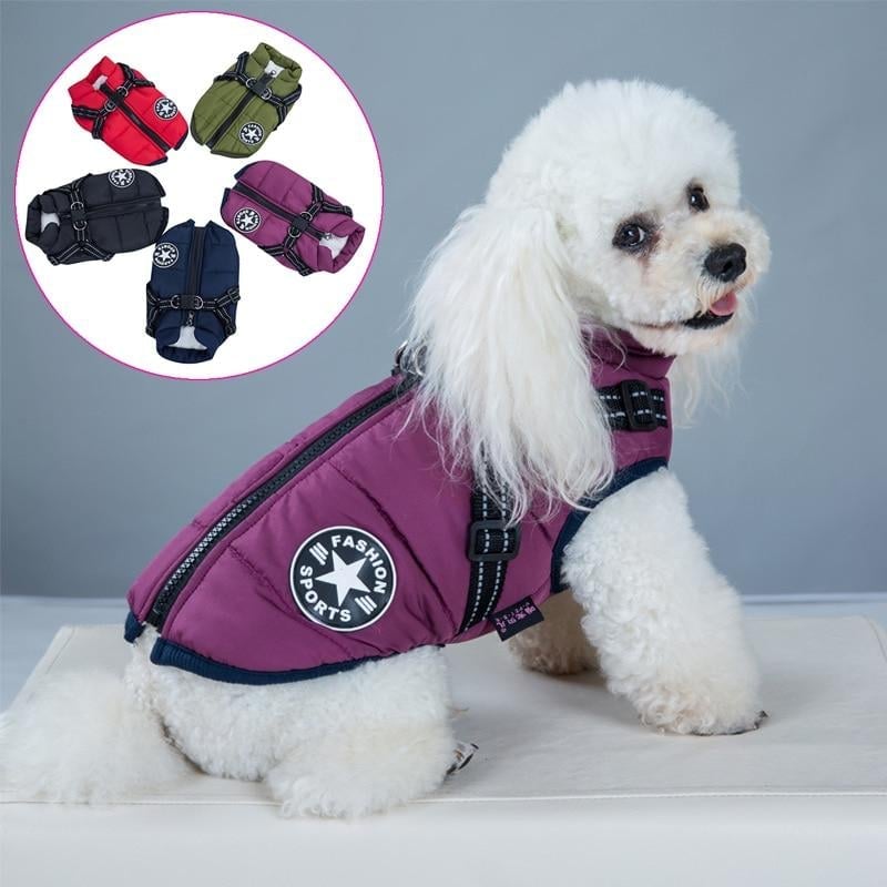 😍Today Special offer 47% OFF-Waterproof Winter Dog Jacket with Built-in Harness