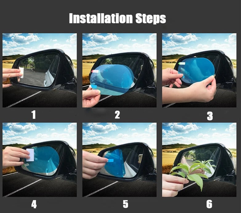 4Pcs Anti-Rain Rearview Mirror Film 🌧️ Drive Safely in Any Weather