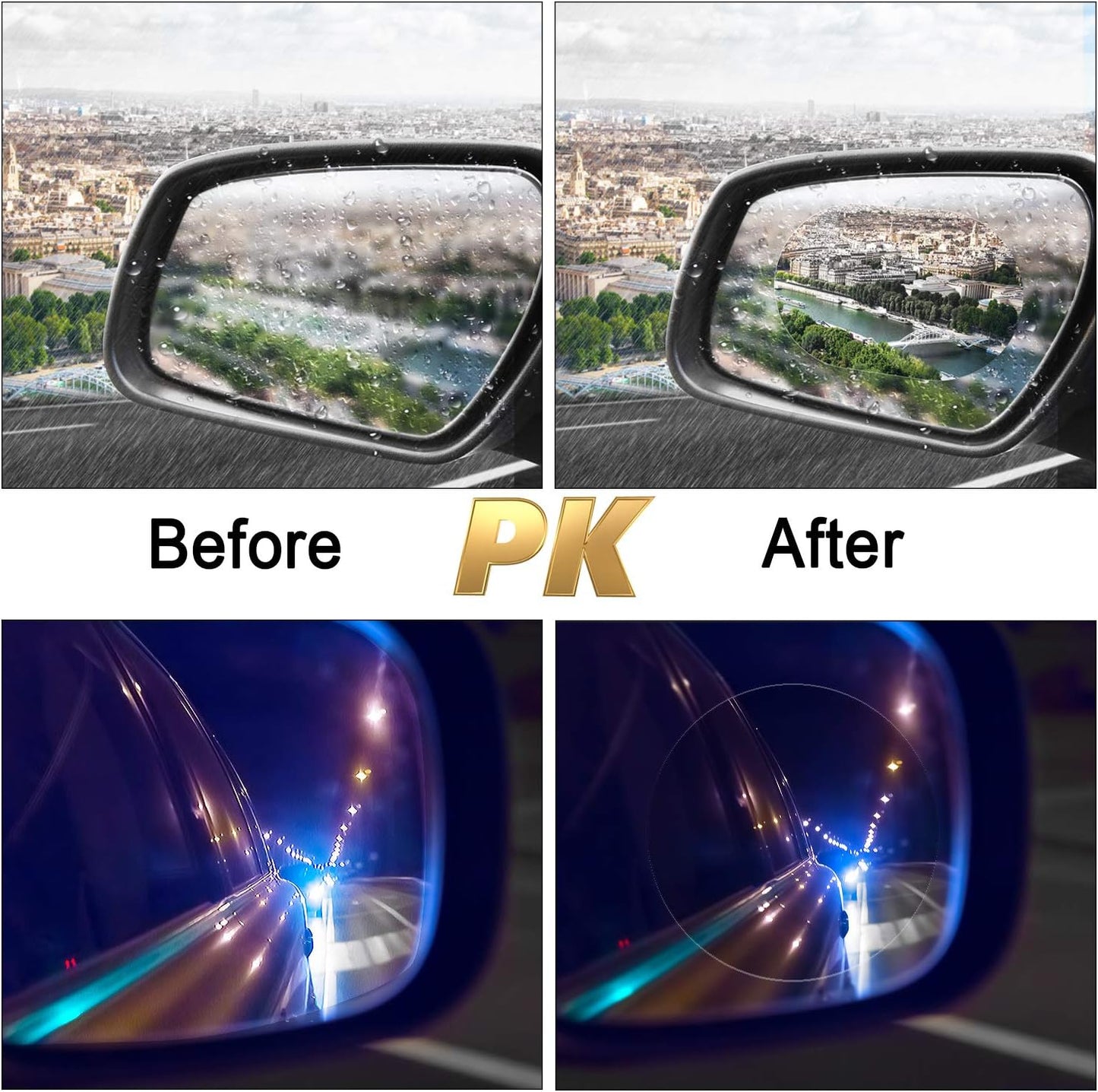 4Pcs Anti-Rain Rearview Mirror Film 🌧️ Drive Safely in Any Weather