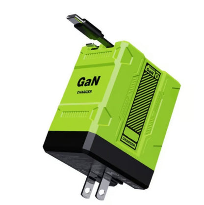 2-in-1 GaN PD3.0  Charger with Retractable Cables