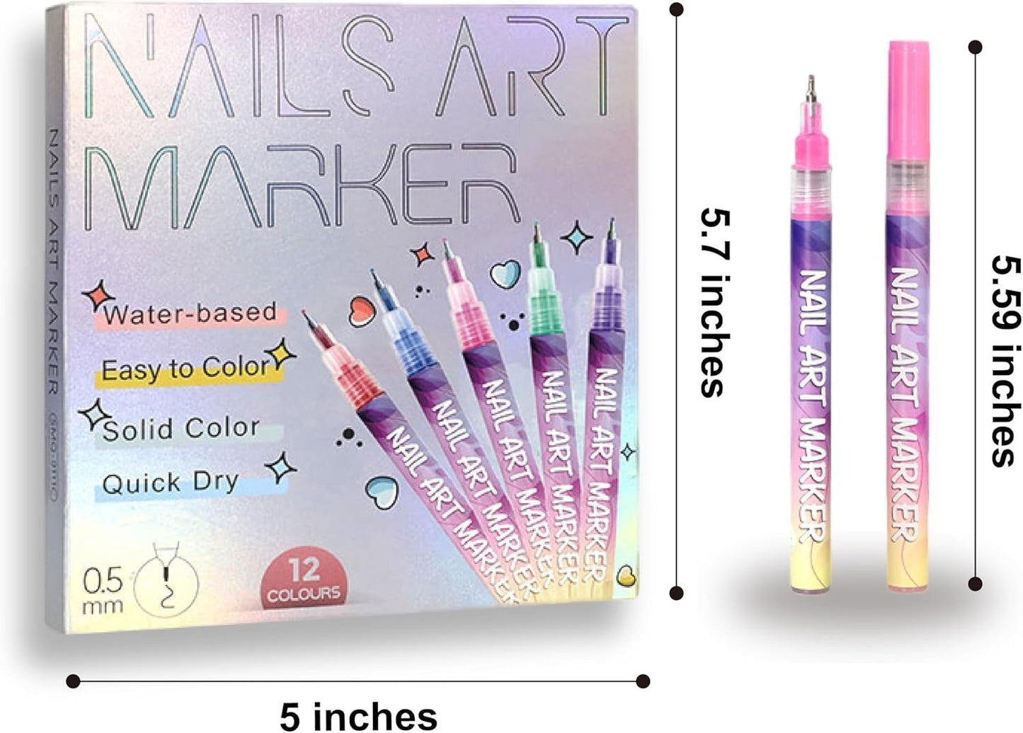 🎨12 Colors Nail Art Pens Set-New customer exclusive price 48% OFF