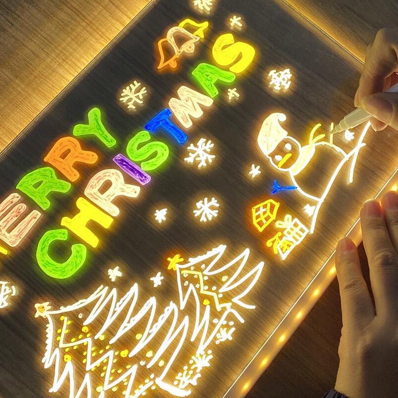 🎄  LED Note Board with Colored Pens