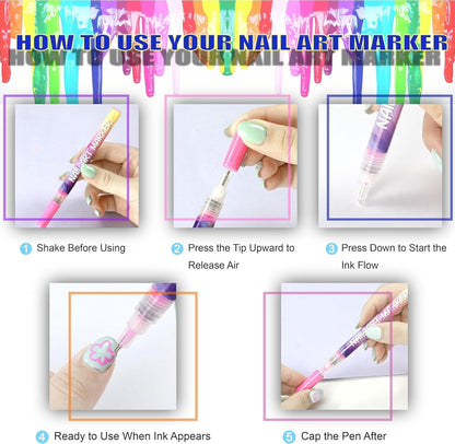 🎨12 Colors Nail Art Pens Set-New customer exclusive price 48% OFF