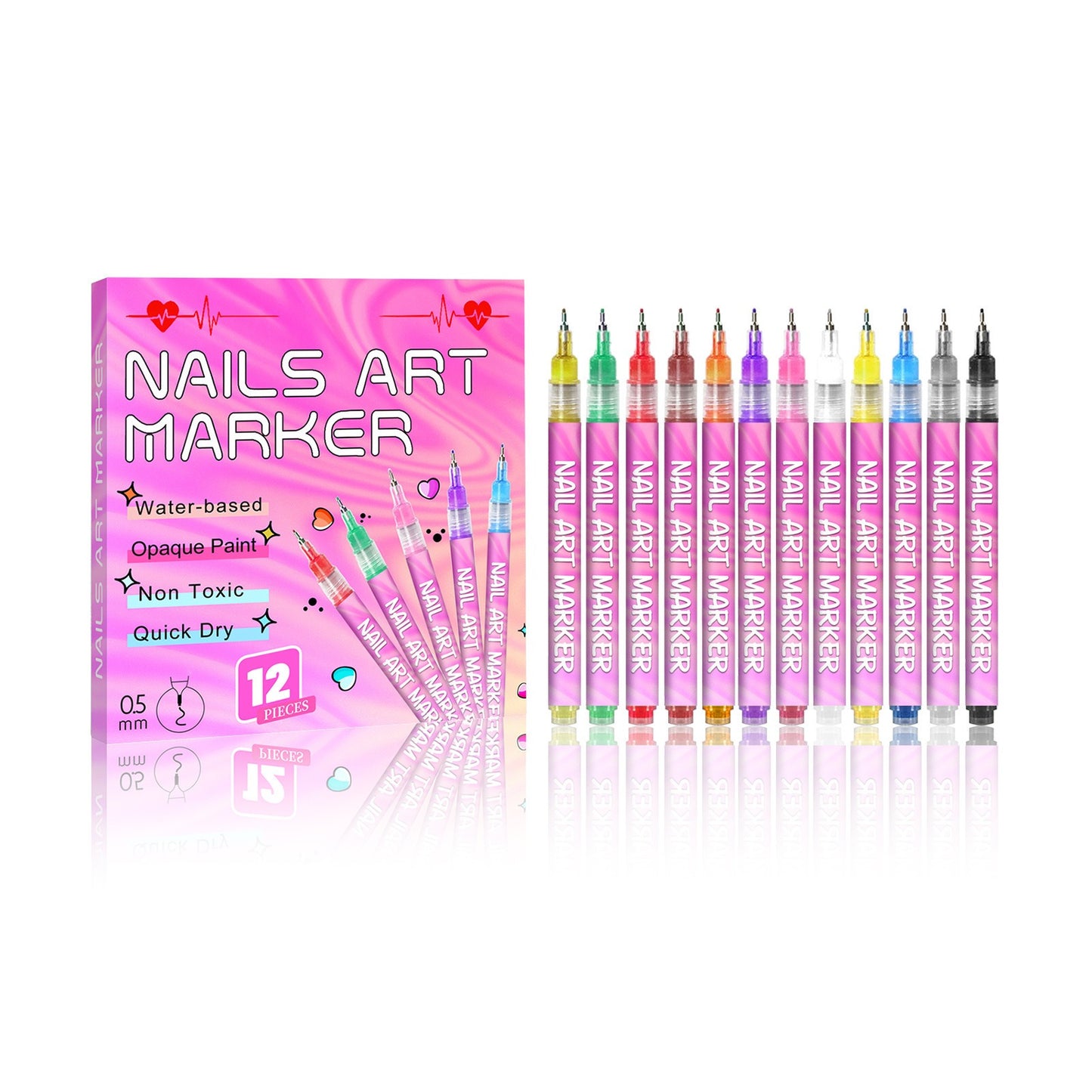 🎨12 Colors Nail Art Pens Set-New customer exclusive price 48% OFF