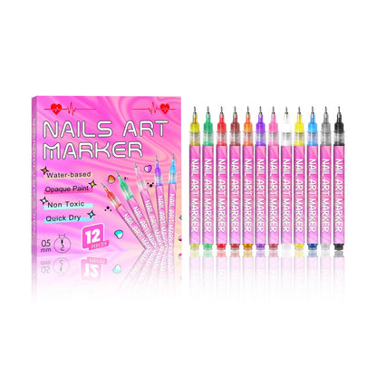 🎨12 Colors Nail Art Pens Set-New customer exclusive price 48% OFF