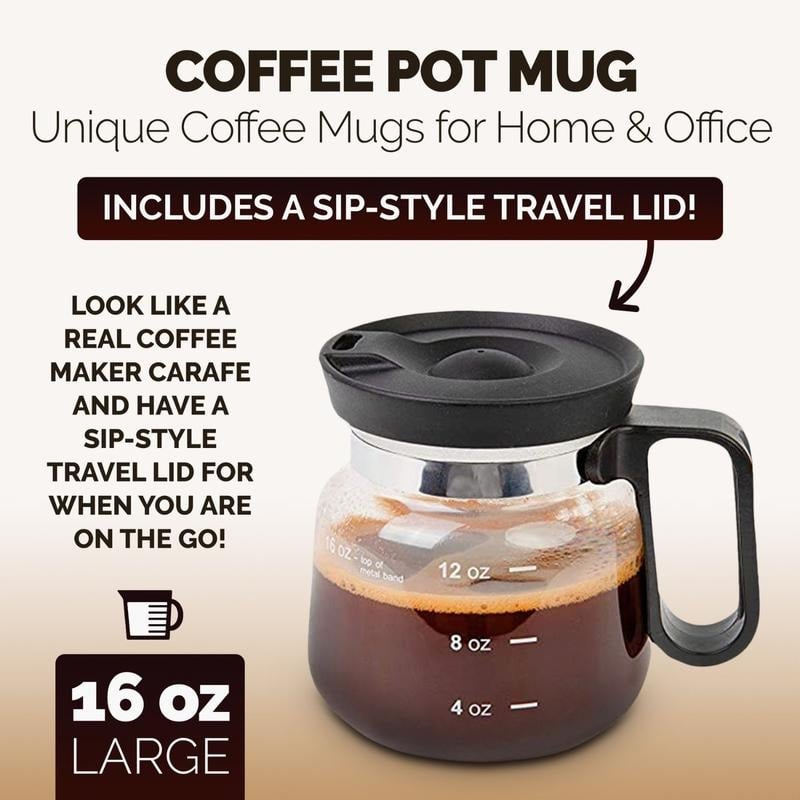 🔥 Hot Sale 47% OFF💖☕ 16 Oz Glass Coffee Mug – Coffee Pot Style