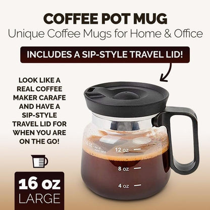 🔥 Hot Sale 47% OFF💖☕ 16 Oz Glass Coffee Mug – Coffee Pot Style