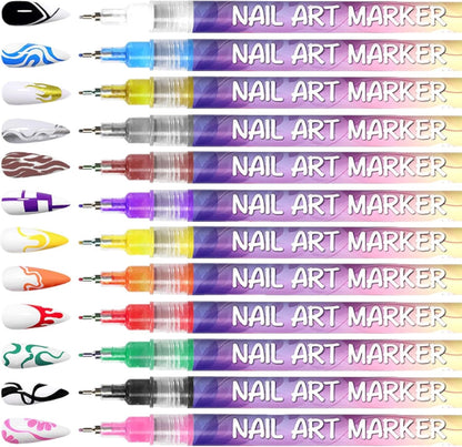 🎨12 Colors Nail Art Pens Set-New customer exclusive price 48% OFF