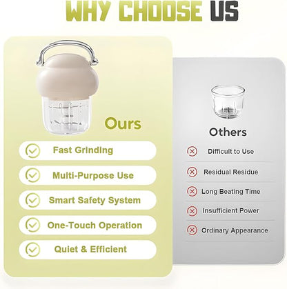 Multi-functional Electric Garlic Chopper, Portable Food Processor, Kitchen Ingredient Processor