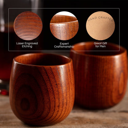 🔥2025 Hot Sale🔥Handmade and Charred Drinking Vessel -Original Wooden Bourbon Drinking Glass