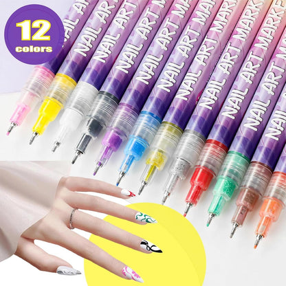 🎨12 Colors Nail Art Pens Set-New customer exclusive price 48% OFF