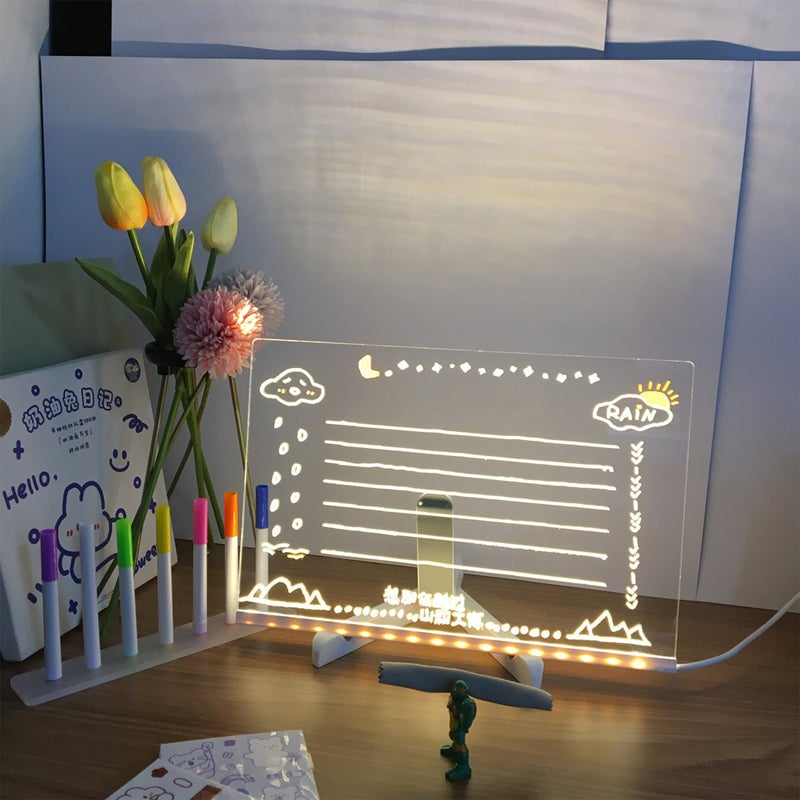 🎄  LED Note Board with Colored Pens