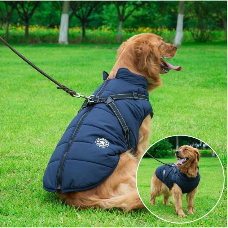 😍Today Special offer 47% OFF-Waterproof Winter Dog Jacket with Built-in Harness
