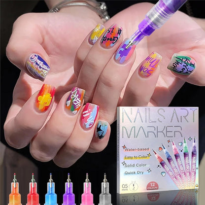 🎨12 Colors Nail Art Pens Set-New customer exclusive price 48% OFF